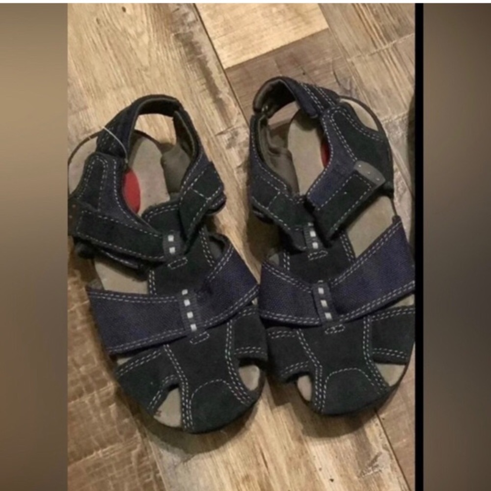 Cherokee Sandals Navy/leather/suede/Velcro Size 11 Child Toddler